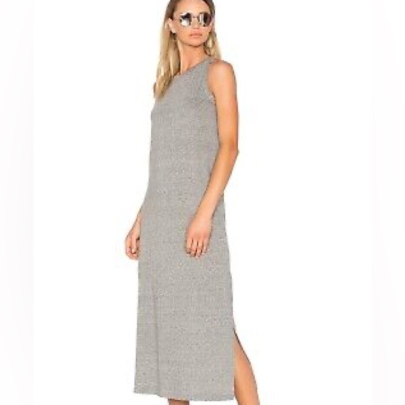 Current/Elliot | The Perfect Muscle Tee Slit Coverup Beach Dress, Heather Grey - Picture 1 of 9